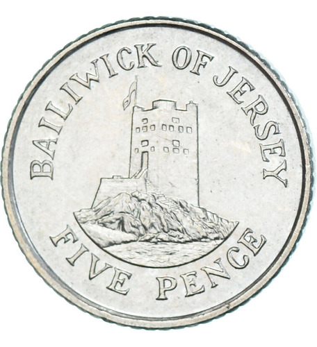 Jersey Escasos 5 Pence 1993 - Km#56.2 - Torre Seymour
