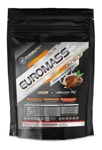Hipercalorico Mass Gainer Euro Mass Refil 3kg - Euronutry Sabor Chocolate branco