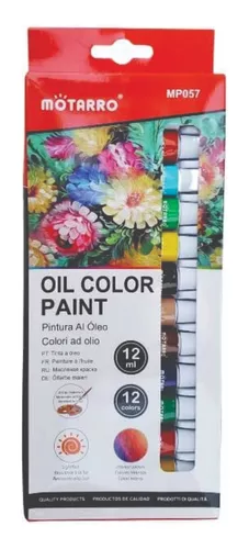 Pintura Oleo Hand Profesional Pomo Metálico 12 Colores 12m