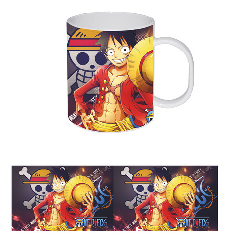 Set Botella Monkey D Luffy Onepiece Tazón, Termo, Mousepad
