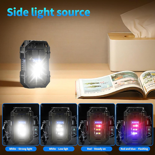 Llavero Con Clip, Linterna Led Recargable, Llavero Magnético