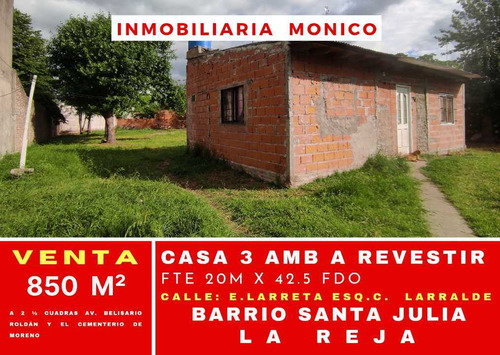 Venta Terreno Con Casa 3 Amb A Revestir