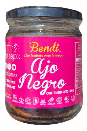 Ajo Negro Pelado Frasco De 300g Bendi