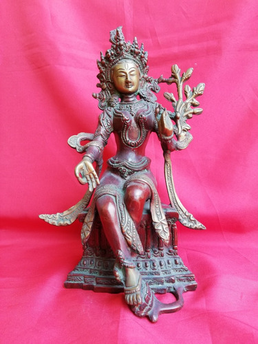Diosa Tara Indu En Bronce 