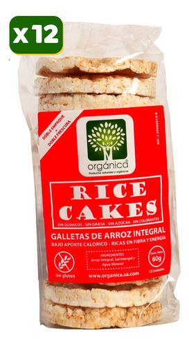 Galletas De Arroz Integral Sin Gluten Paq. 12 Unid. Orgánica