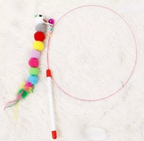 Imagen 7 de 7 de Varita Interactiva Con Plumas Para Diversión Gatos/perros