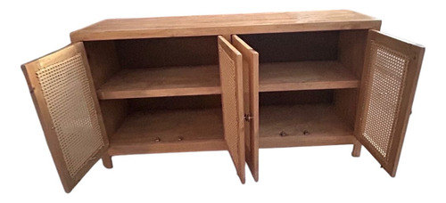 Buffet Con Junco En Madera Rustica Avymarc Marrón Claro