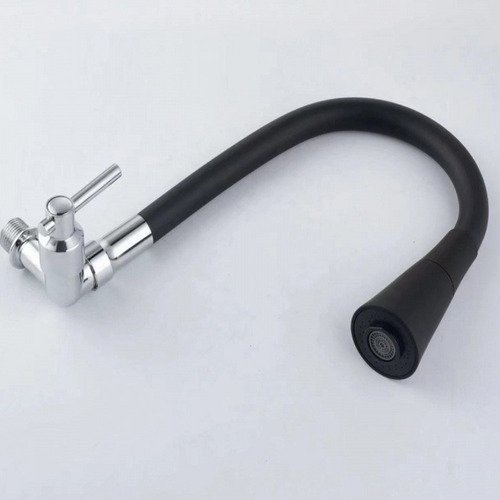 Grifo De Pared De Cocina Flexible Negro De 2 Chorros