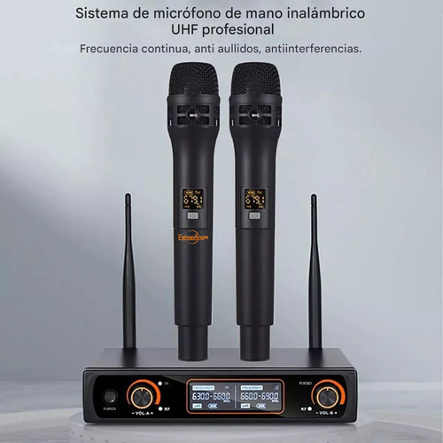 Micrófono Inalámbrico Uhf Profesional 16 Canales 2 Micrófonos Eshopangie