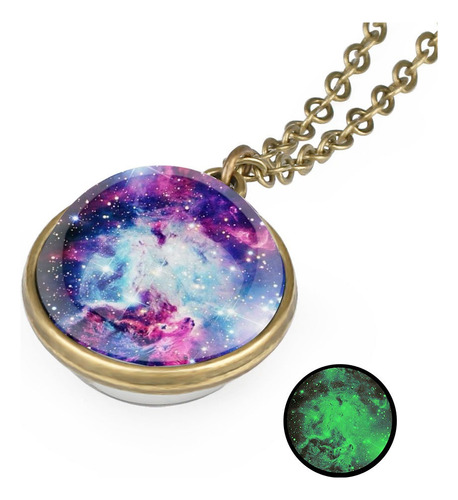 Collar Galaxia Esfera  | Brillo En La Oscuridad