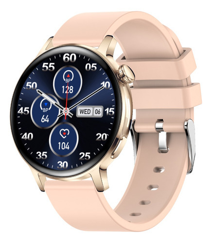 Smartwatch Smart-kassel Sk-sw2405 Ios Android Bt 5.1 Color de la caja Blanco Color de la malla Rosa pálido Color del bisel Negro Diseño de la malla Goma