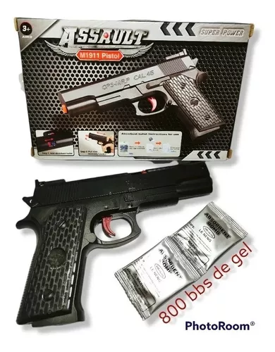 Kit Arminha de brinquedo Prata e Preta +1000 Bolinhas / Pistola de Brinquedo  Caveira / de Plástico / Airsoft /