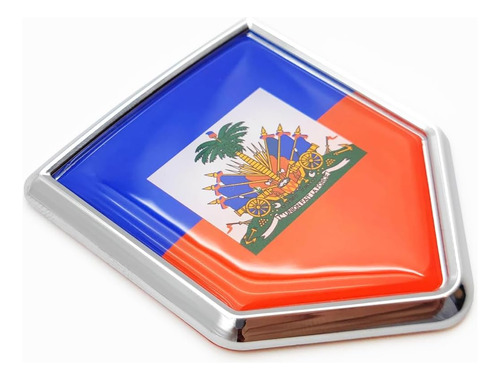 Overdecor Calcomanía De Bandera Haitiana Con Emblema Cromado