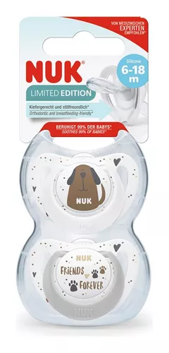 Chupete Nuk Space Silicona T. 2 (2 unids.) 6 - 18 M. Búho y Panda multicolor