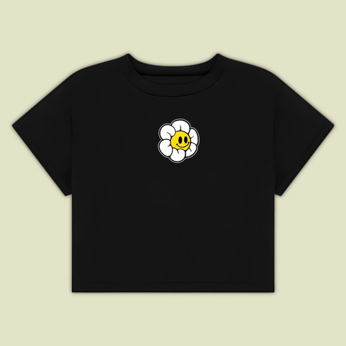 Crop Top Playera Bordado Croptop Moda Mujer Varios Diseños