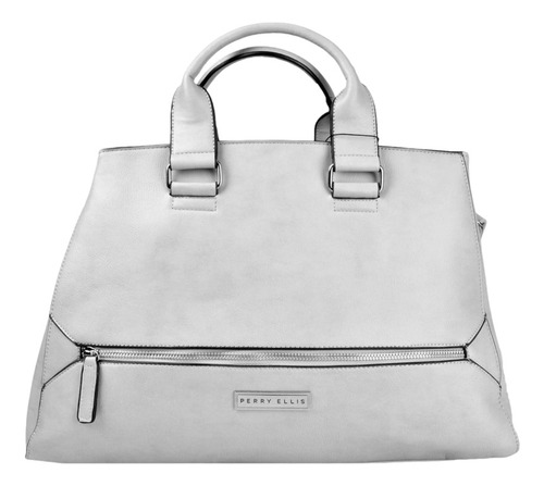 Bolsa Tipo Shoulder Bag Beige L Perry Ellis Acabado De Los Herrajes Metálico Diseño De La Tela Liso