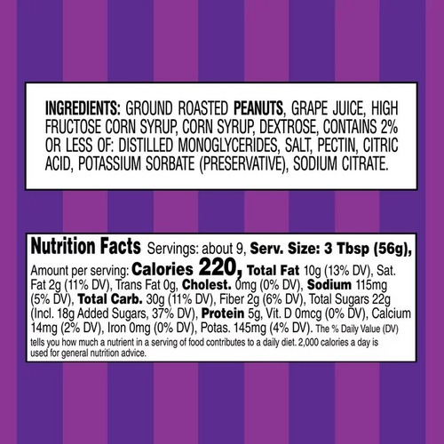 Smucker's Goober Peanut Butter Grape Mermelada 510g