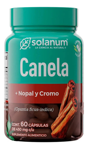 Canela Nopal Cromo 60 Cápsulas Vegetales Solanum