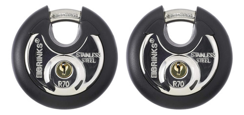 Brinks - Candado De Disco Con Llave De Acero Inoxidable Come