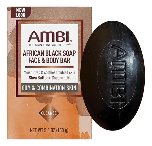 Ambi Barra De Jabón Negro Africano Para Rostro Y Cuerpo