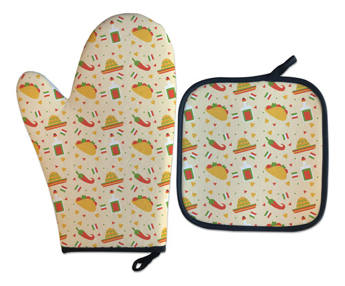 Kit Luva Térmica Com Aparador - Comida Mexicana Tacos