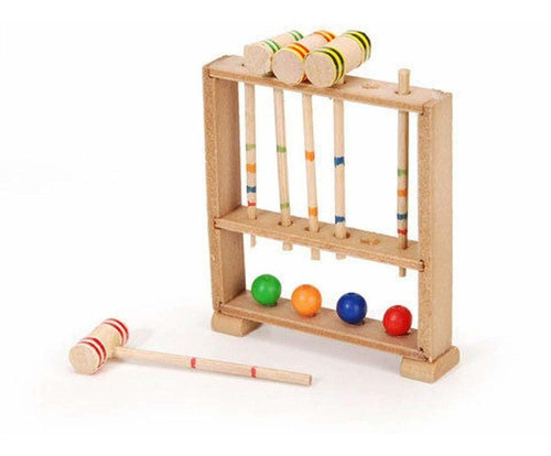 Jardin Flor Miniatura Para Casa Juego Croquet Accesorios