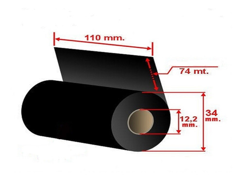 Etiqueta 33x22 3c Couche 50 Rolos + 25 Ribbon Cera 110x74