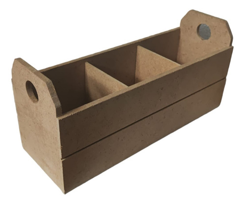 Caixote De Mdf Cru Com 3 Divisórias Lembrancinhas Presentes