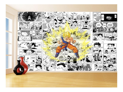 Papel De Parede Dragon Ball Goku Página Manga 3,5m Dbz634