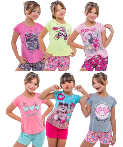 10 Conjuntos Menina Roupa Infantil Roupas Verão 1 Ao 14