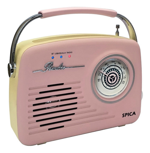 Radio Vintage Parlante Bluetooth Portatil Spica Sp120 Am/fm