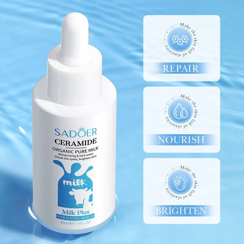 Serum Blanqueador De Leche Y Ceramide Sadoer 40ml Todo Tipo De Piel Día/noche