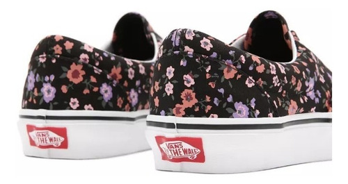 Imagen 6 de 9 de Zapatillas Vans Modelo Era Floral Negro Exclusiva Mujer