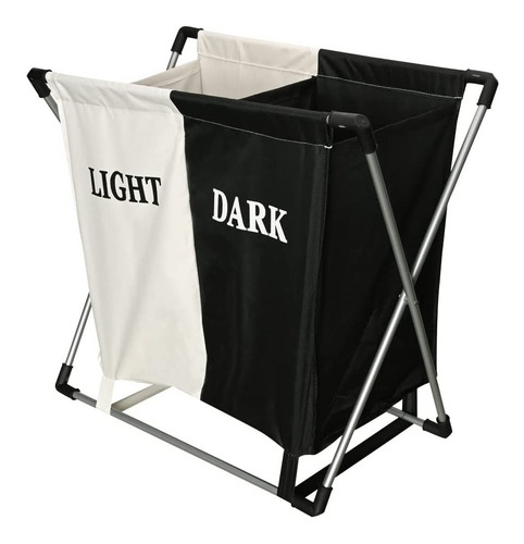 Imagem 5 de 8 de Cesto De Roupa Suja Organizador Dobrável Duplo Lavanderia