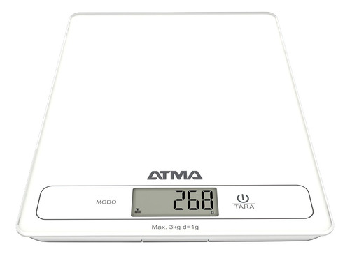 Balanza De Cocina Digital Atma 3kg Vidrio Templado Gtia +