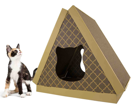 Rascador Ke Woow Premium Tipo Escalera Y Juguete Para Gato Color Tipi Café