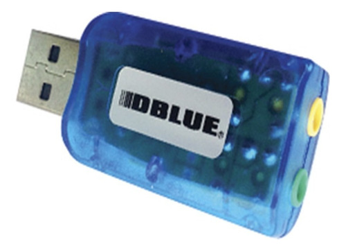 Tarjeta Sonido Usb Stereo Adaptador Audio /03-dbts20bl Color Azul