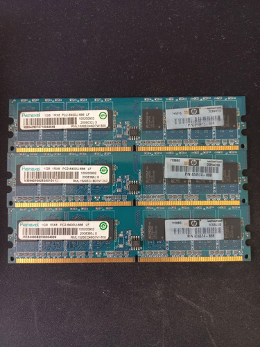 Pack De 3 Memoria Ram 1gb Pc2-6400u-666