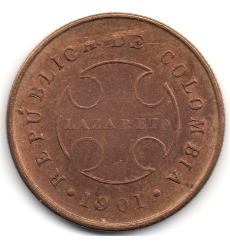 Colombia 20 Centavos 1901 Lazareto