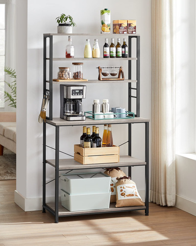 Estante Para Cocina De 80 Cm Con 6 Niveles Y Ganchos