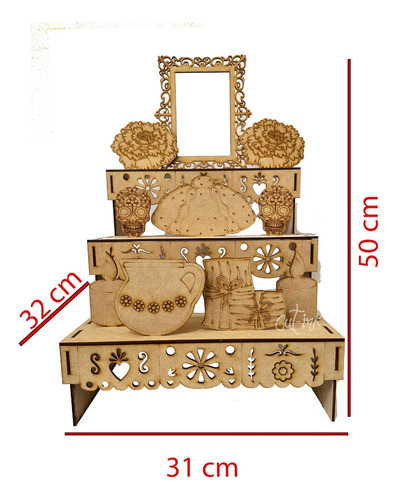 Altar Día De Muertos Ofrenda Mdf Decorativo