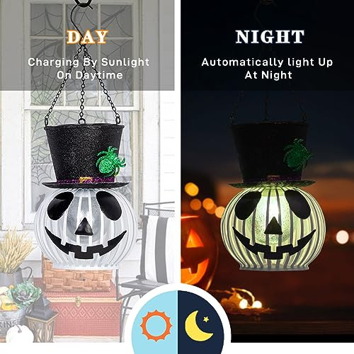 Halloween Solar Lanterns Outdoor Hanging, 6 Colors Chan...