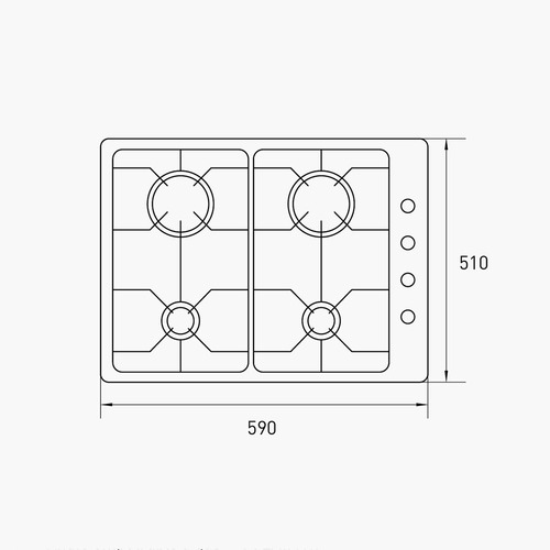 Imagen 6 de 8 de Anafe A Gas Tst Sulata Iv Acero Inoxidable 220v Multigas