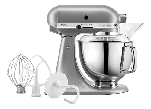 Batidora de pie Batedeira Kitchenaid Artisan, color plateado,