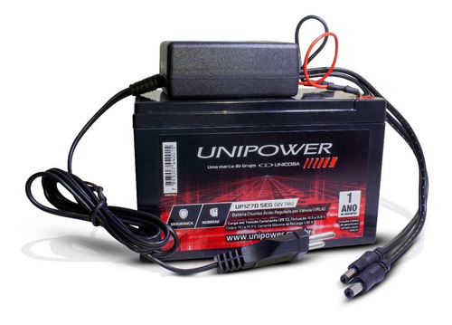 Fonte Nobreak Plug P4 - 12v/2a - 2 Cabos + Bat 12/7a Duix