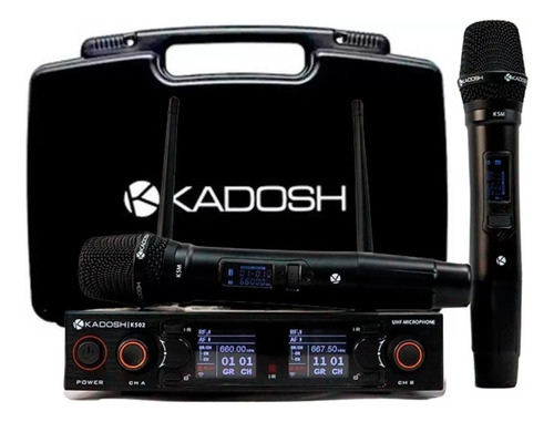 Microfone Sem Fio K-502m Duplo Profissional Digital Kadosh 