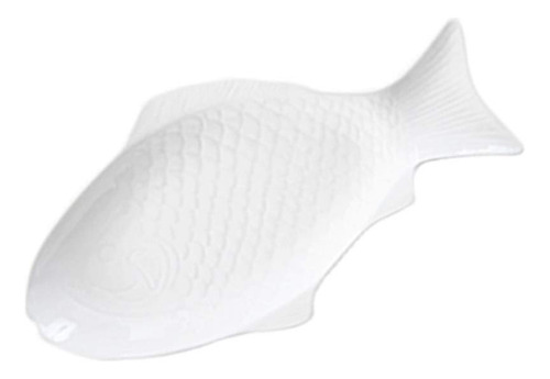 Plato Pescado Cermica Creativo 13puLG Blanco - Restaurante H