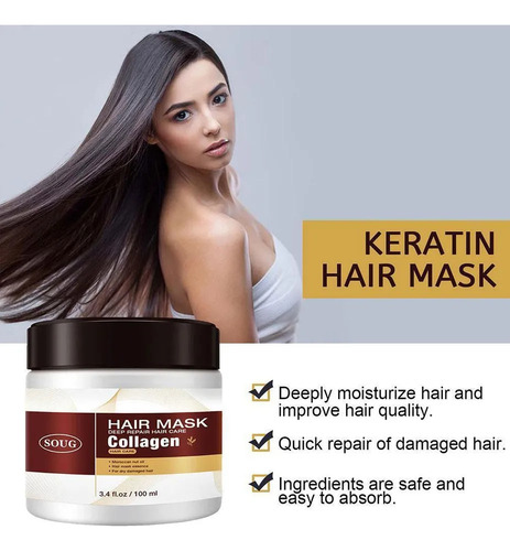 Mascarilla Capilar Hidratante Reparadora De Colágeno Qingyi