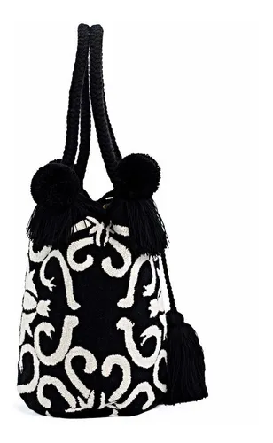 Mochilas wayuu store blanco y negro
