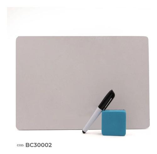 Pizarra 30x21 Cm Marcador Fibra 2 Caras + Borrador